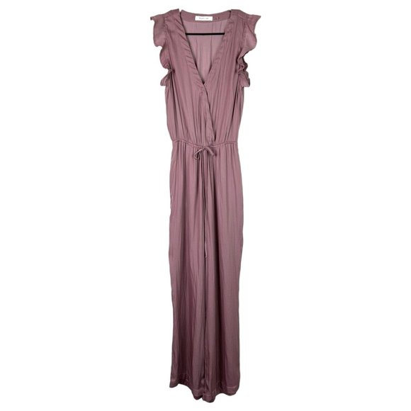 Mustard Seed V-Neck Flutter Sleeve Wide Leg Mauve Jumpsuit New w/Tag Women's Med - Picture 2 of 6
